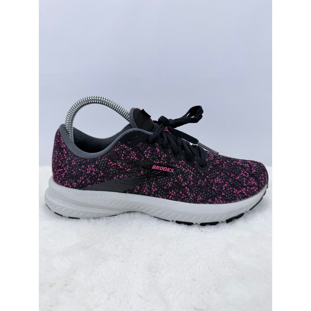 Brooks Launch 7 Womens Running Shoes Size 7.5 Black Pink Lightweight